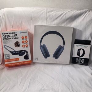 All in one Bundle (SoundLogic+M4 Smart Fitness+ Blue P9 Wireless Headphones)